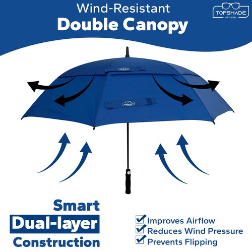 TopShade Golf Umbrella 54/62/68 inch, Double Canopy, Automatic Open