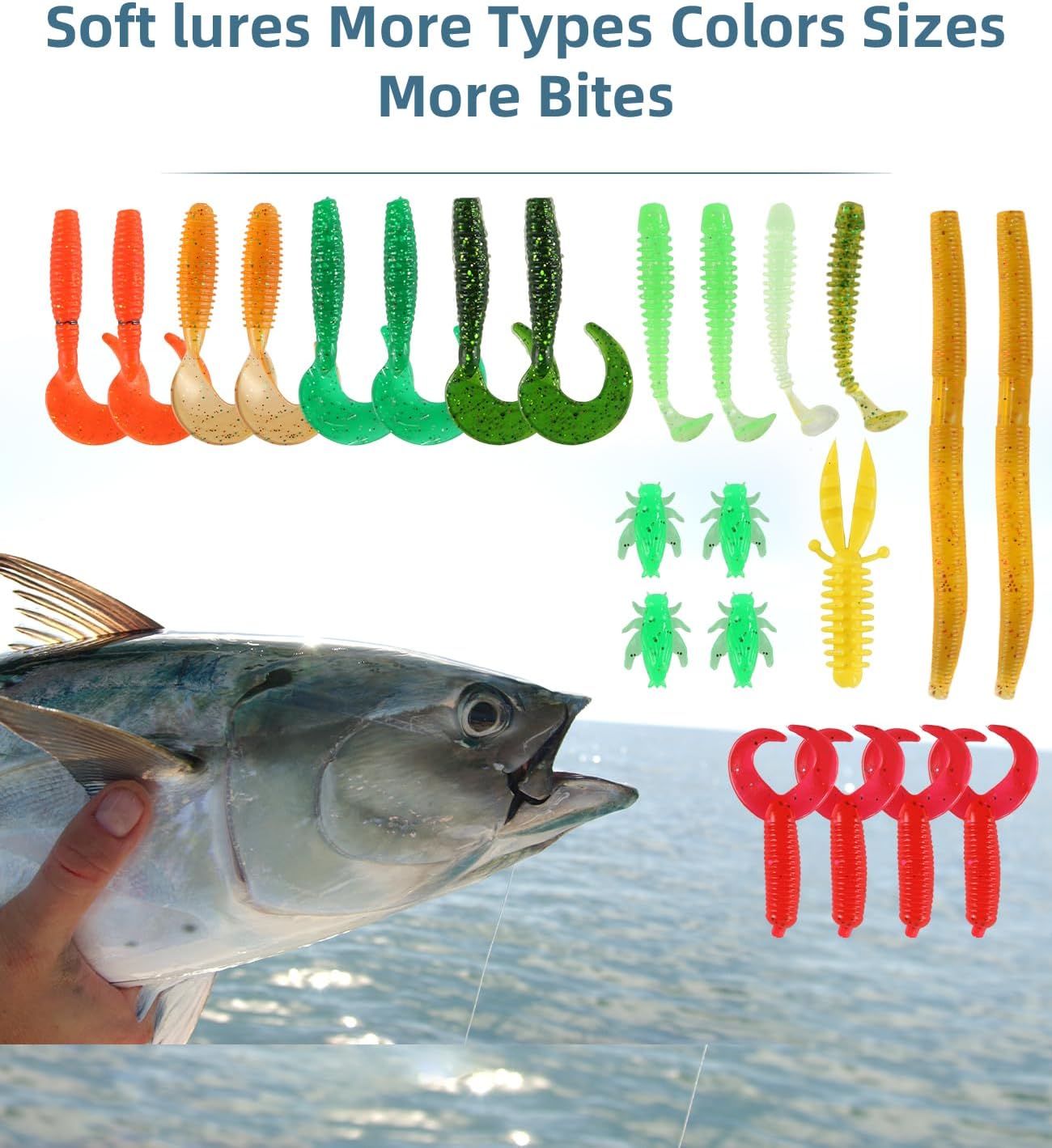 Skiennix 140PCS Fishing Tackle Box - Complete Kit with Lures, Hooks, and Pliers for Freshwater & Saltwater Fishing