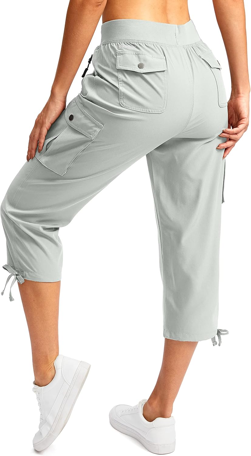 Soothfeel Women's Cargo Capris - Lightweight Quick-Dry Hiking Pants with 6 Pockets | Casual Summer Style