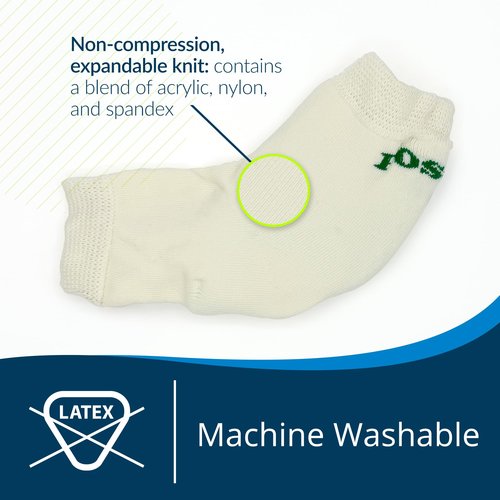 TIDI 6224L Posey Heel and Elbow Protectors with Foam Pads ― Large ― White ― One Pair of Heel and Elbow Protectors for Protection Against Abrasions ― Home Healthcare ― Medical Supplies