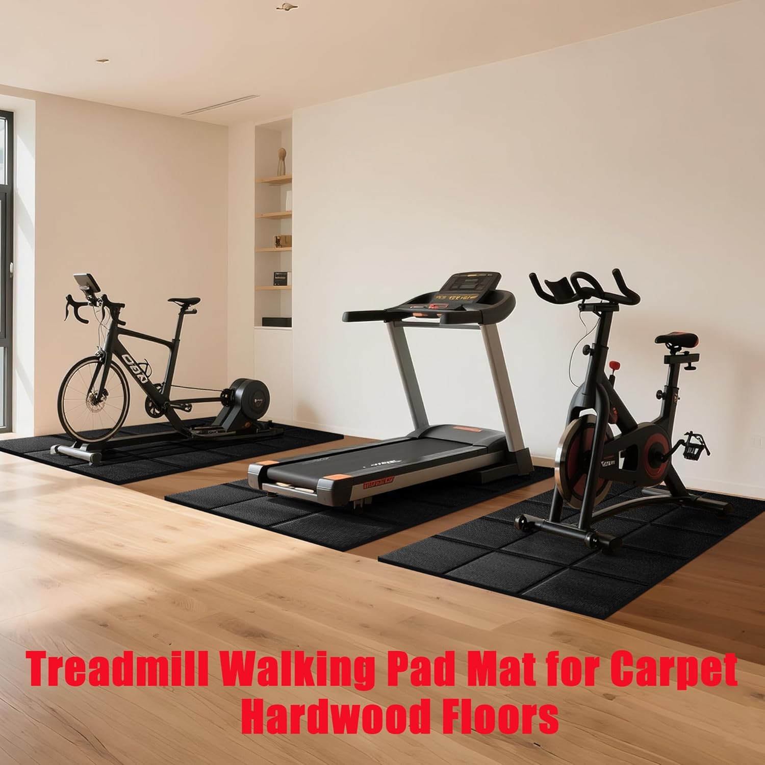 Treadmill Mat by [Brand Name] - Non-Slip Waterproof Protection for Carpet & Hardwood Floors | 79x39 Inches