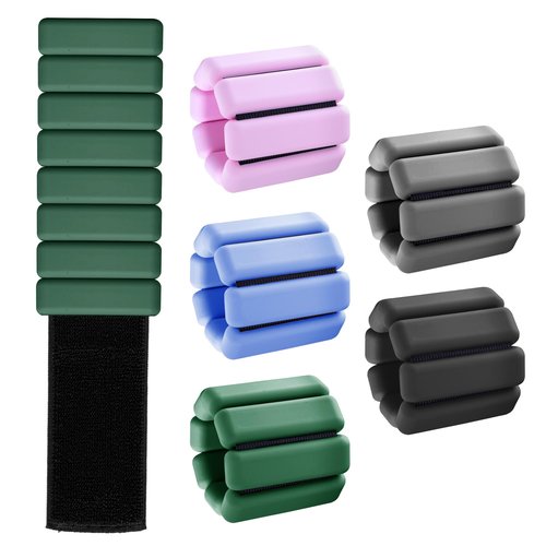Weighted Bangles for Wrist and Ankle Weights for Women 0.5LB Each (Set of 2) | Workout Weights for Yoga, Pilates & Walking | Leg & Arm Weights Men GREEN