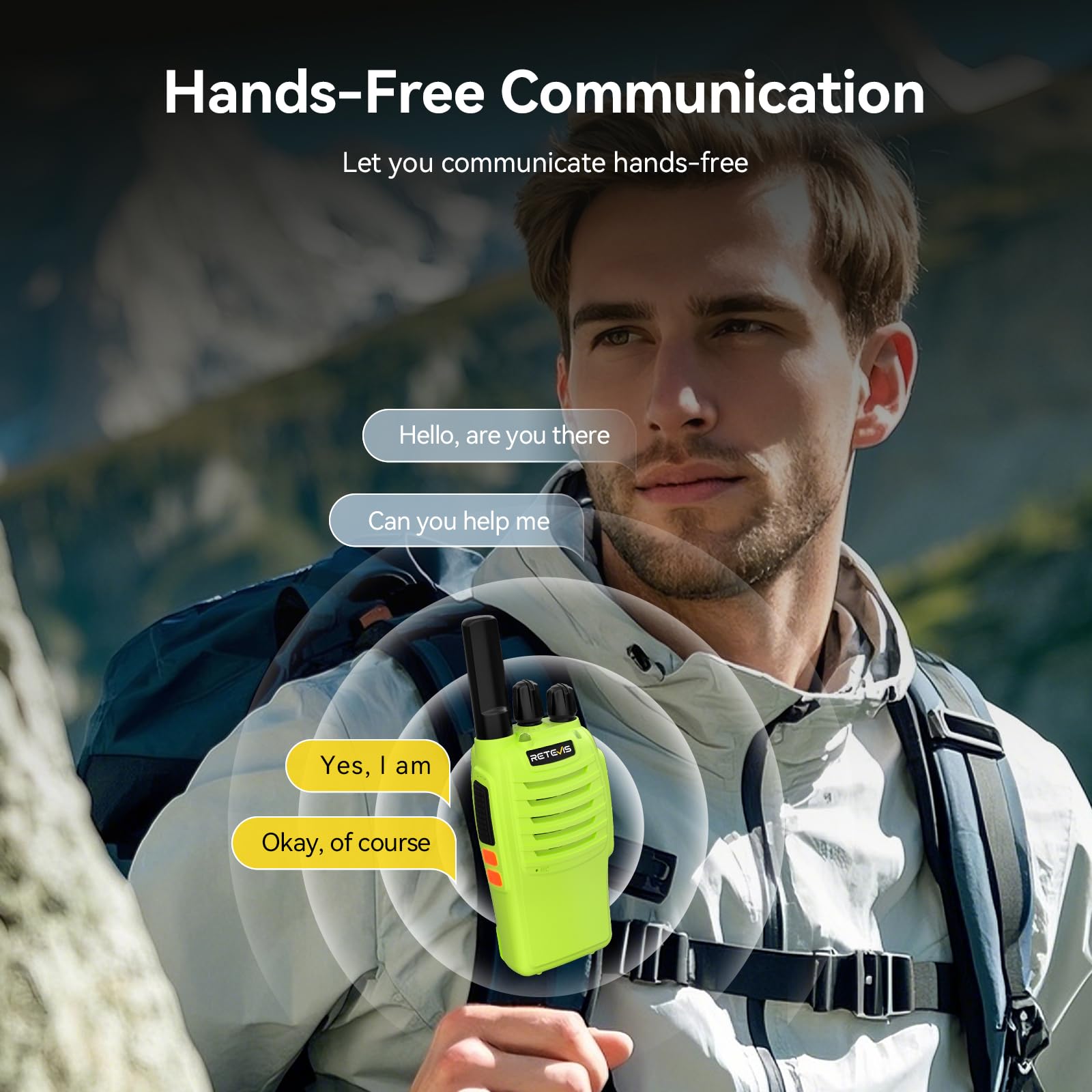 Retevis H-777 Walkie Talkies, Portable FRS Two way Radios Long Range, VOX Handsfree, Rechargeable Walkie Talkies for Adults, Li-ion Battery and Charger Base for Traveling Biking Camping Hiking(1 Pair)