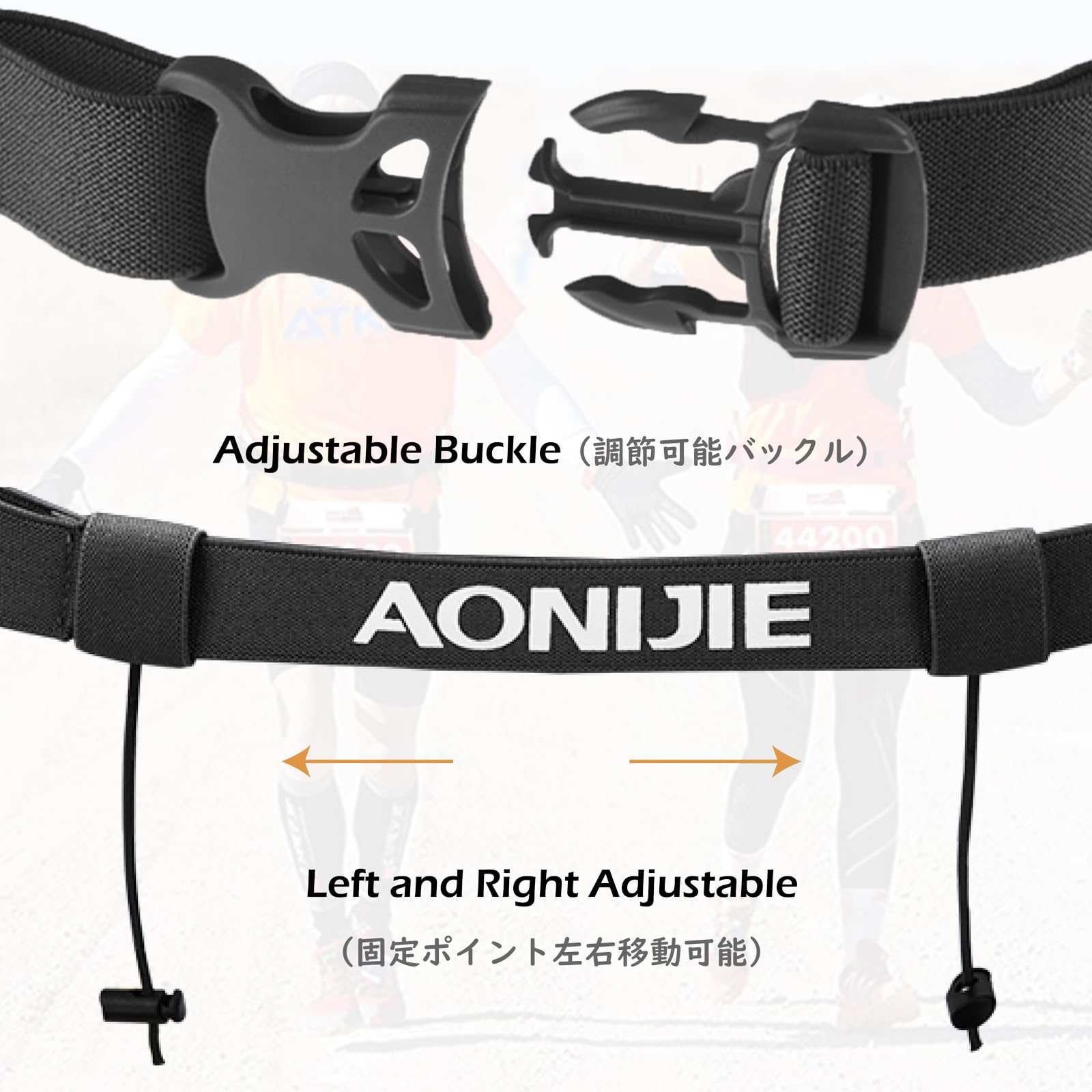 TRIWONDER Running Bib Holder Race Belt Runner Bib Strap Race Number Belt for Triathlon, Marathon, Running, Cycling (Black - 2 Pack)