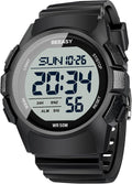Beeasy Men's Digital Sports Watch - 50M Waterproof, 49mm Rubber Strap with Stopwatch & Alarm | Ideal for Gym & Daily Wear