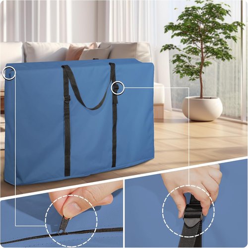 Folding Chair Storage Bag - Waterproof 600D Carry Bag with Double Zippers | Portable for Zero Gravity & Beach Chairs, 43” L x 11” W x 29” H (Blue)