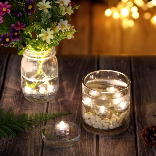 AGPTEK LED Submersible Battery Tea Light Candles - Waterproof for Wedding & Party Decor | Warm White