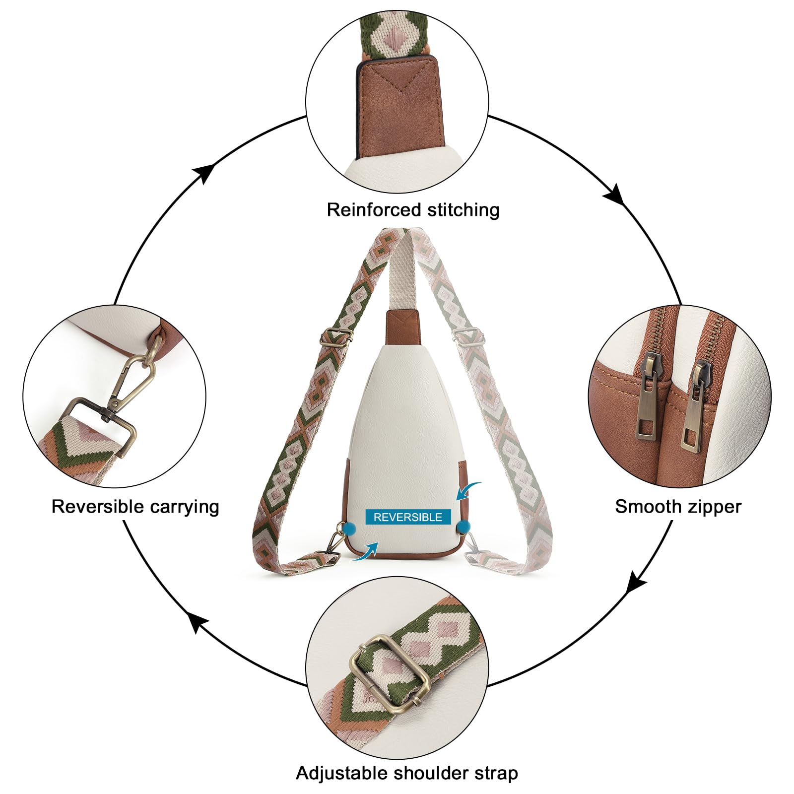 CLUCI Crossbody Bags for Women Men,Leather Sling Bag Cross Body Backpack for Woman Gifts for Women Birthday Unique