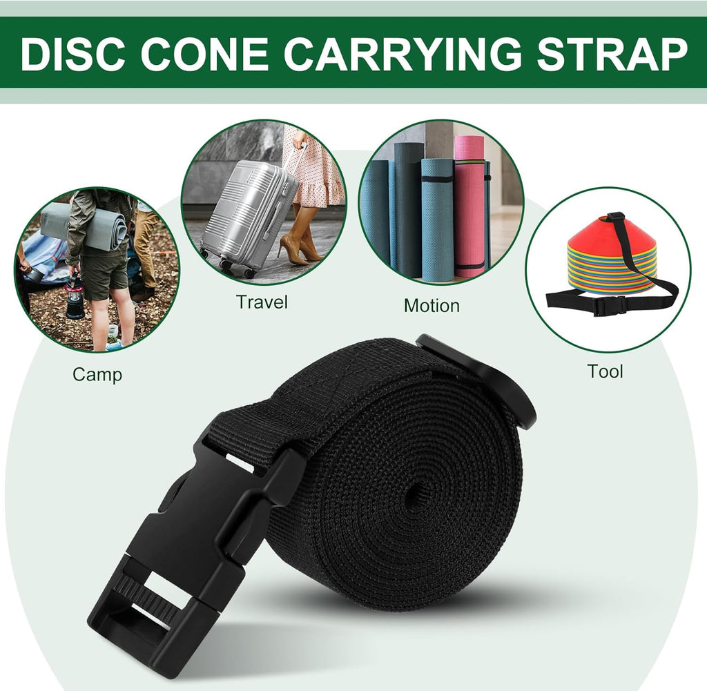 Skiennix Adjustable Sport Cone Carrier - 6.5 Feet Strap for Easy Storage & Travel with Quick Snap Closure