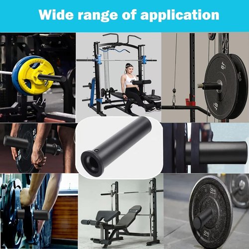 Olympic Adapter Sleeve 8 inch,Converts 1 inch Standard Weight Plate Posts to 2 inch Olympic Weight Plate Posts,Heavy Duty Nylon and Removable end Cap