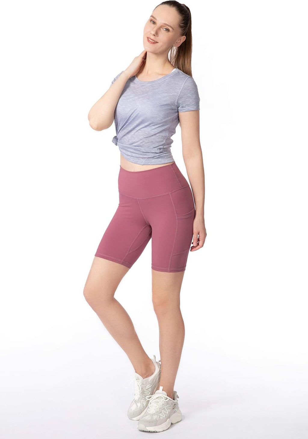 Soothfeel Women's High Waist Yoga Shorts - Tummy Control with Side Pockets | 5" & 3" Options