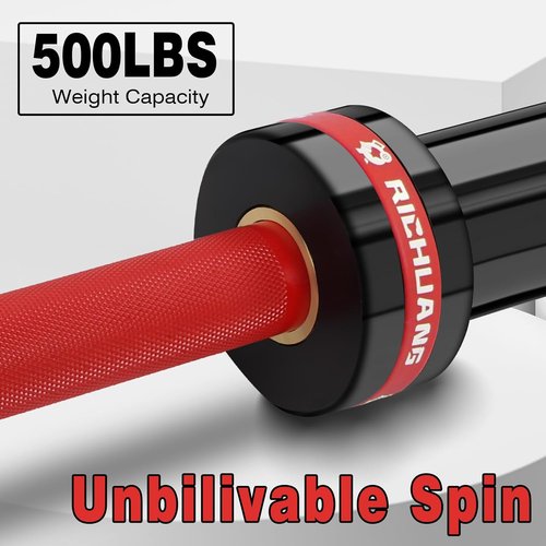 7ft Olympic Barbell - 45lb Weightlifting Bar with Smooth Spinning Sleeves | 500-1000lbs Capacity for Home Gym Training