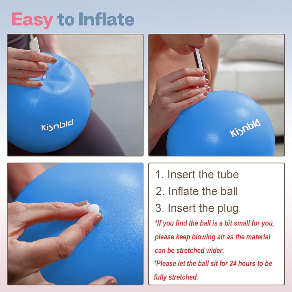Small Exercise Ball - 9 Inch Mini Pilates Ball | Anti-Burst, Slip Resistant for Fitness & Core Strength