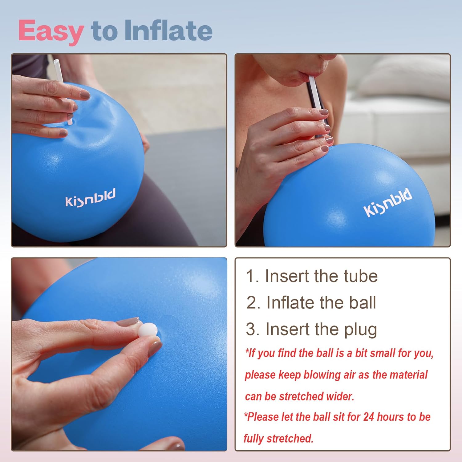 Small Exercise Ball - 9 Inch Mini Pilates Ball | Anti-Burst, Slip Resistant for Fitness & Core Strength