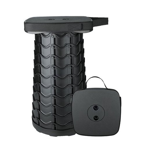 Boreeman Upgraded Collapsible Stool, Square Portable Stool, Lightweight Yet More Sturdy with Load Capacity 400lbs, Perfect for Camping Fishing Hiking BBQ (Square Black)