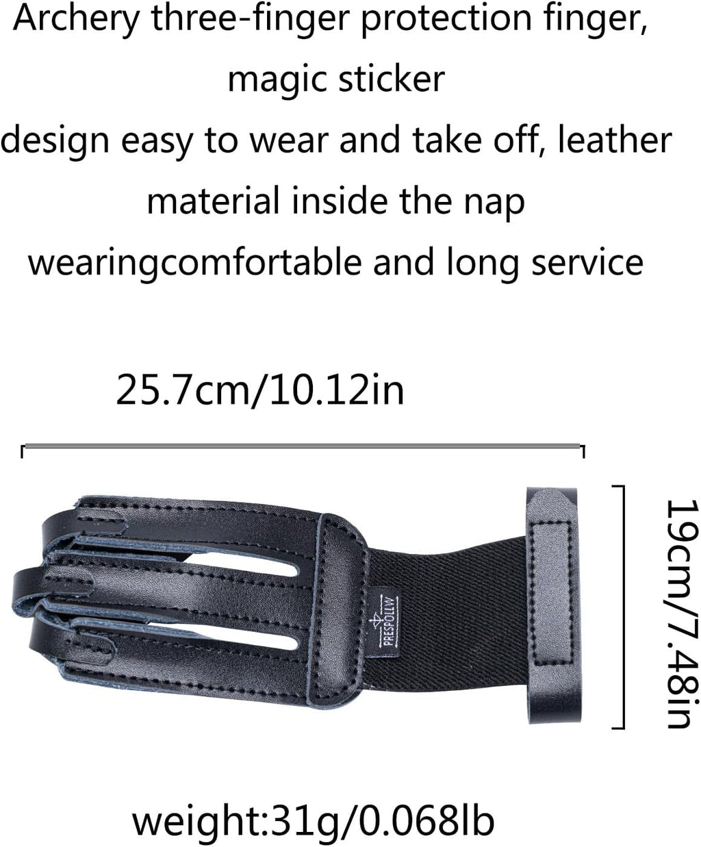 Skiennix 3-Finger Archery Glove - Durable Leather Finger Protector for Bow Hunting | Adjustable & Breathable Design