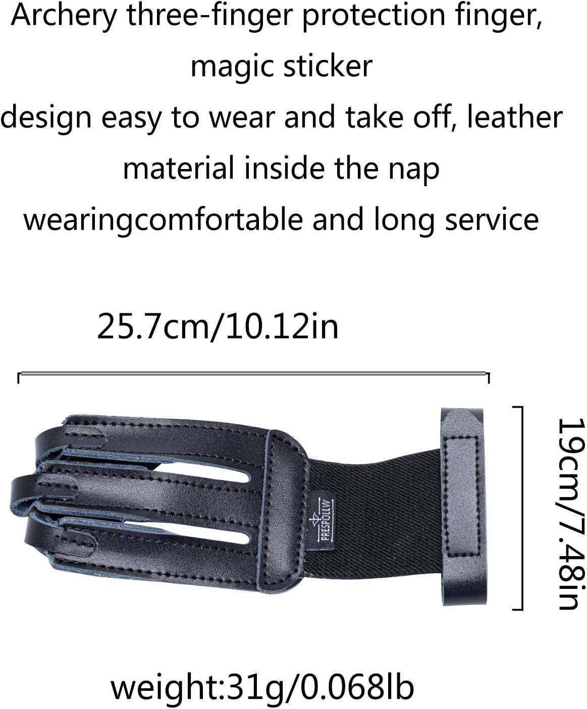 Skiennix 3-Finger Archery Glove - Durable Leather Finger Protector for Bow Hunting | Adjustable & Breathable Design