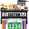 Personalized Medal Holder - Custom Name Display Rack for Awards & Ribbons | Metal Wall Mount for 63 Medals