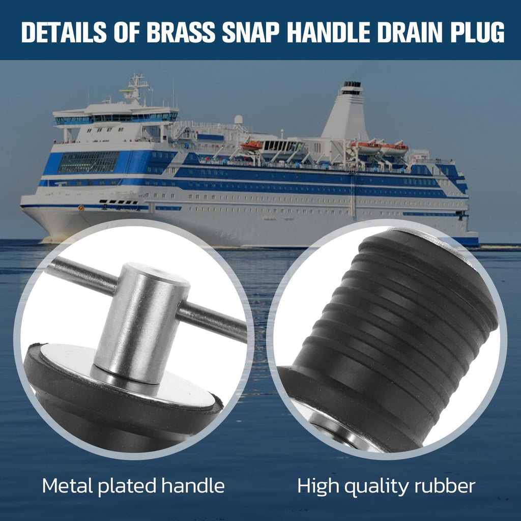 4-Pc Boat Plug Set - T Handle Drain Plugs with Durable Brass & Stainless Steel Handles | 1 Inch