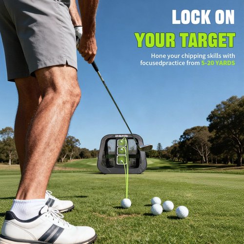 BAYINBULAK 2 in 1 Golf Chipping Practice Net Backyard Driving 2.5'×2.5' Golf Accessories for Men Women Souvenirs, 1 Pack
