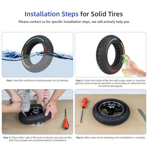 ulip 9.5x2.50 Solid Tire for NIU KQi3 Pro/KQi3 Max/KQi3 Sport Electric Scooter Accessories 9.5 inch Rear and Front Wheel Replacement Tire (2 PCS)