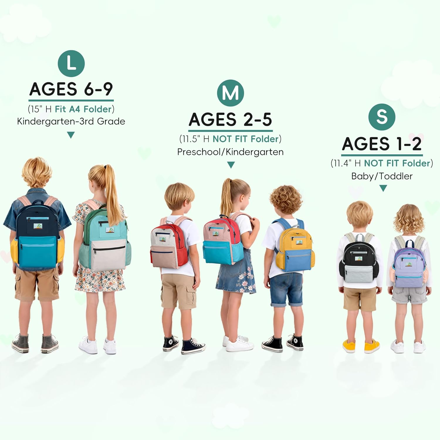Skiennix Kids Backpack - Stylish Bookbag for Boys & Girls Ages 6-8 | Green & Grey Design