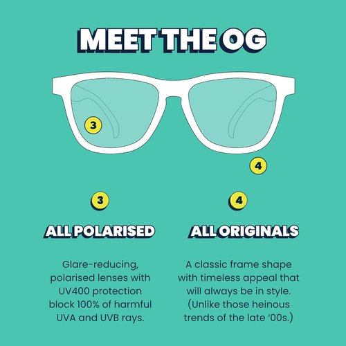 Goodr Falkor's Fever Dream Polarized Sunglasses - Dark Blue Frame with Light Blue Mirrored Lenses | UV400 Protection, Medium Size
