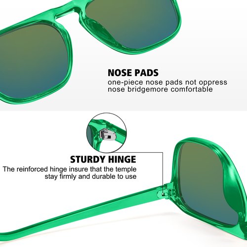 STORYCOAST Polarized Retro Aviator Sunglasses for Men Women Classic Driving Running Sports Square Aviators Sun Glasses 3Pack-Black+Black Blue+Green Purple Pink