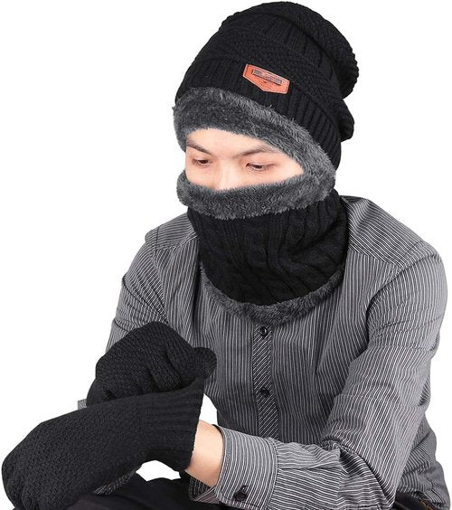 KRATARC Winter Warm Scarf, Beanie Hat, Knit Gloves & Neck Gaiter Set for Adults | Outdoor Essentials