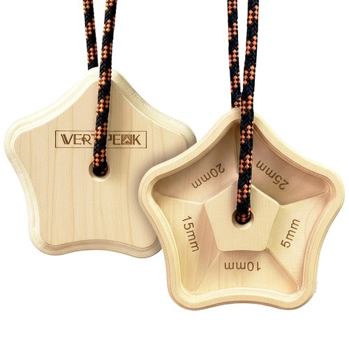 VERTIPEAK Portable Hangboard - 2 Pack Wooden Rock Climbing Fingerboard, Lightweight with 5 Multi-depth Pockets, Finger Strength, Arm Workout & Pull-up Training