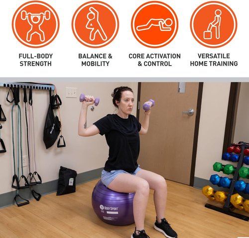 Body Sport Exercise Ball - Stability & Balance Training with Pump | Ideal for Home & Gym Use