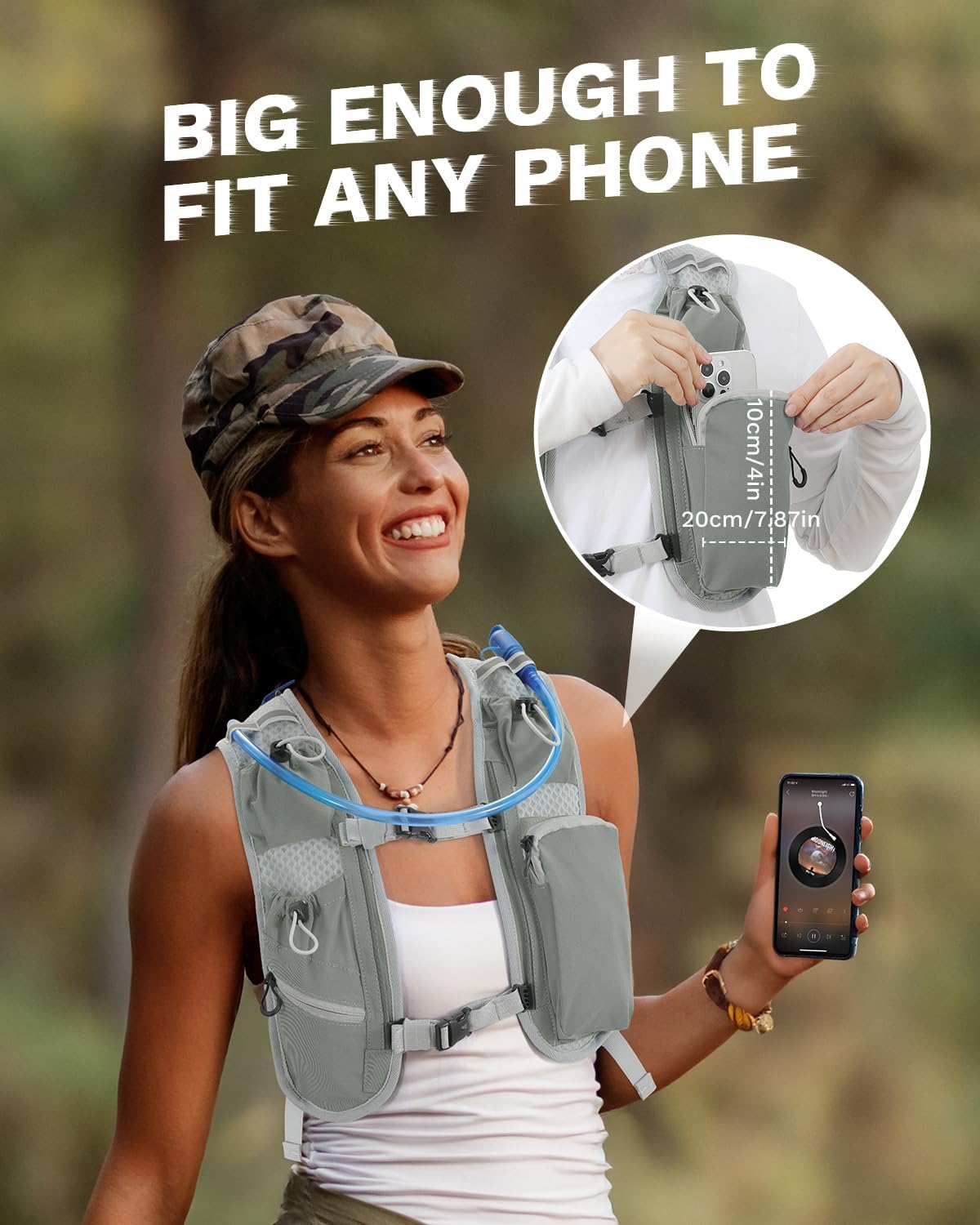 Skiennix Hydration Running Vest - Adjustable Backpack with Front Phone Holder | Unisex Design
