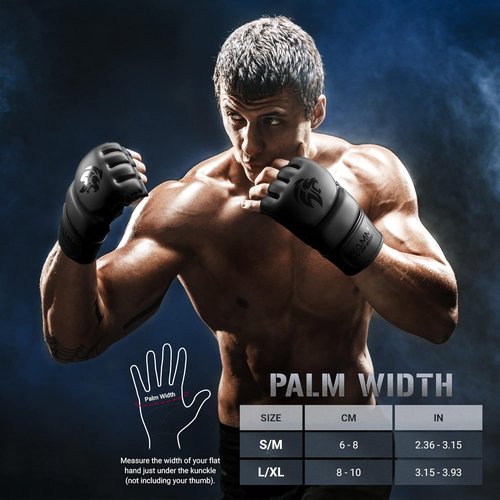 MAXForce EVE MMA Gloves - Anti-Injury Shock Absorbent Design | Half Finger, Open Palm for Muay Thai & Sparring