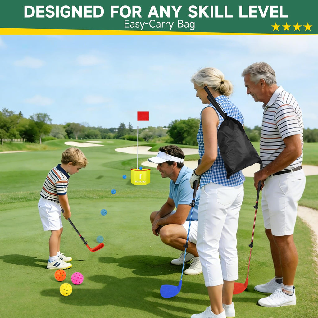 Golf Club Adjustable Length with Oversize Head for Backyard Golf Game, Yard Golf Games Club for Toddlers Junior Adults Family, Plastic Golf Club for Hit Plastic Foam Golf Balls in Grass, Parks, Yards