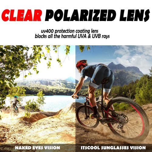 ITSCOOL Polarized Sports Sunglasses for Men Women Lightweight Softball Baseball Running Cycling Glasses UV Protection Black Orange