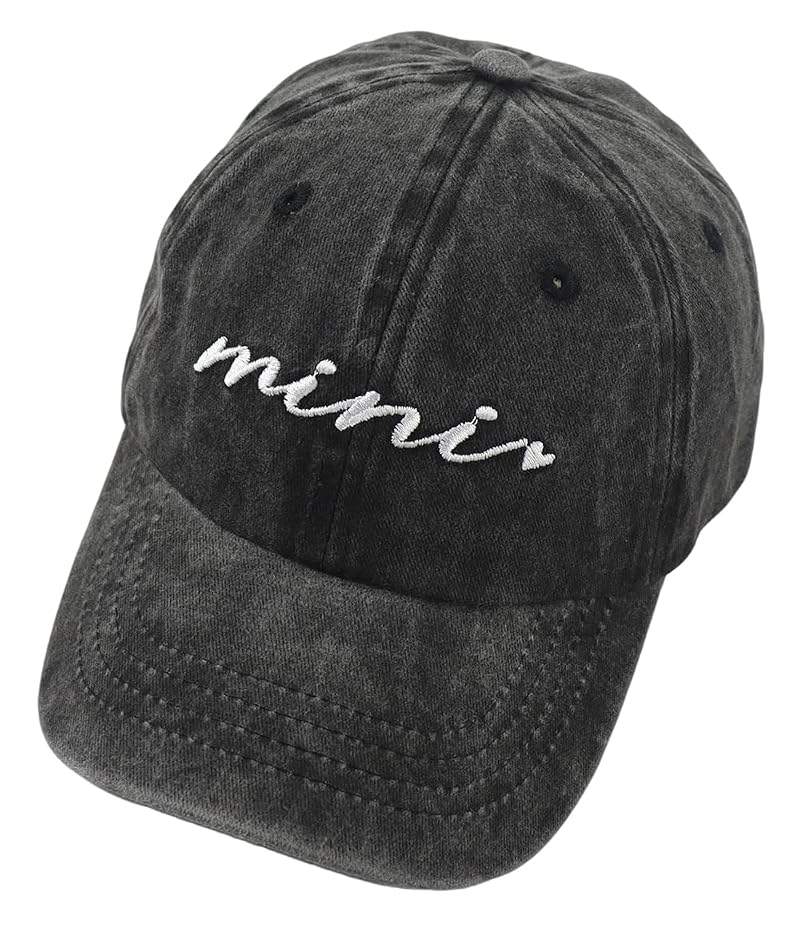 Mama and Mini Matching Hats - Adjustable Cotton Baseball Caps for Mom & Daughter (Black, One Size) - 2 Pack