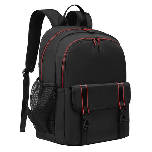 KUI WAN Backpack for Women and Men, 17'' Classical Nylon Bookbag with Multi-pockets Casual Daypack for College Work Travel