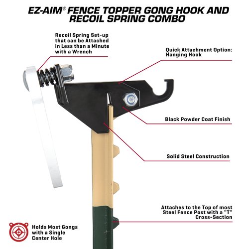 EZ Aim Fence Topper Gong Hook and Recoil Spring Combo, Multi