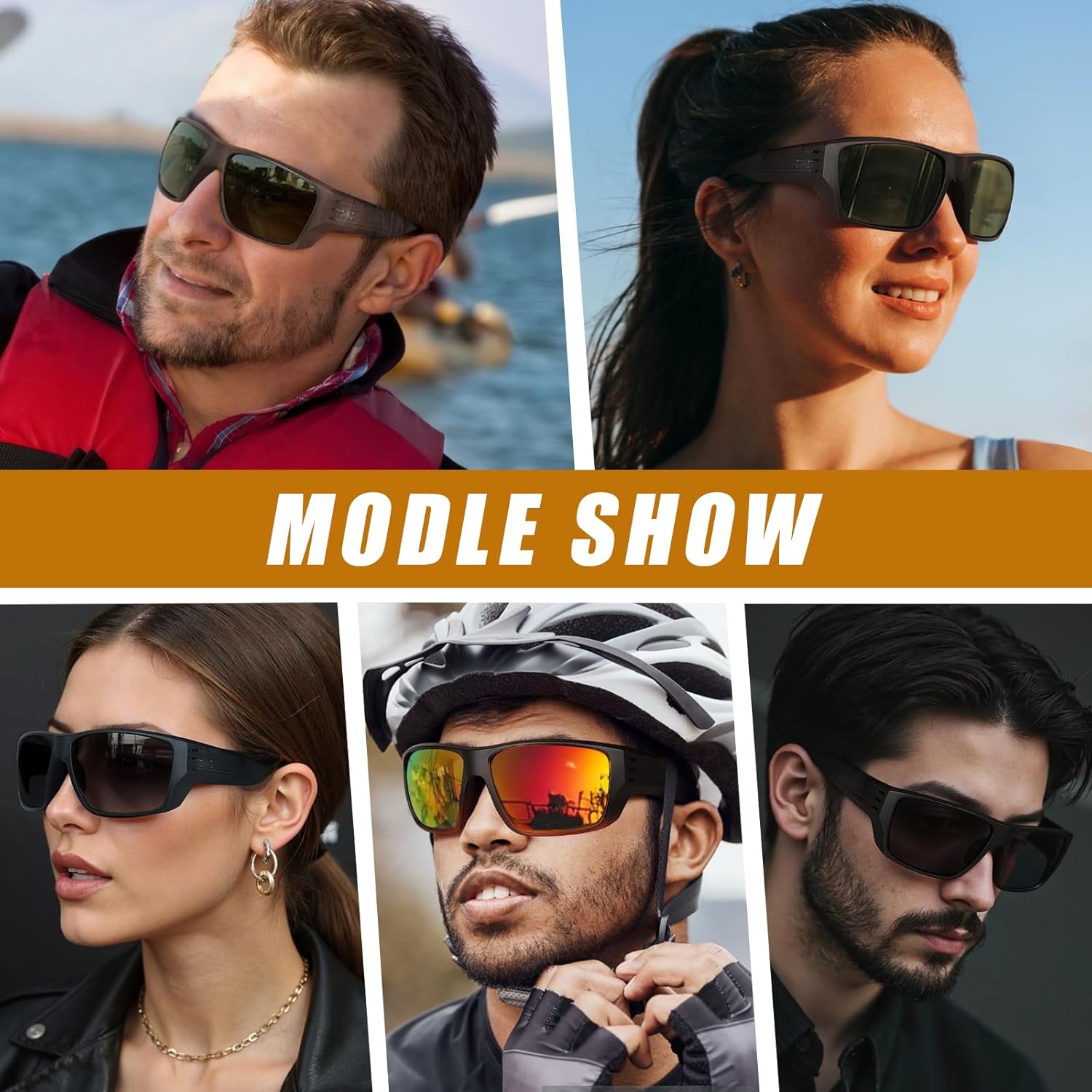 POLARKING Polarized Sports Sunglasses - UV400 Protection for Men & Women | Square Frame, Ideal for Cycling & Fishing