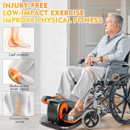 Upgraded Under Desk Elliptical Machine, Electric Ellipse Leg Exerciser for Seniors, Adjustable 12 Speed, Elliptical Stepper for Indoor, Compact Trainer with Remote Control
