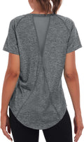 Skiennix Women's Dry-Fit Workout Top - Short Sleeve Mesh Open Back Gym Tee | Loose Fit Exercise Shirt