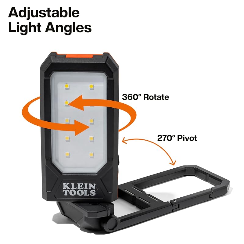 Klein Tools Slim Rechargeable Personal LED Work Light - 360° Rotating, USB-C