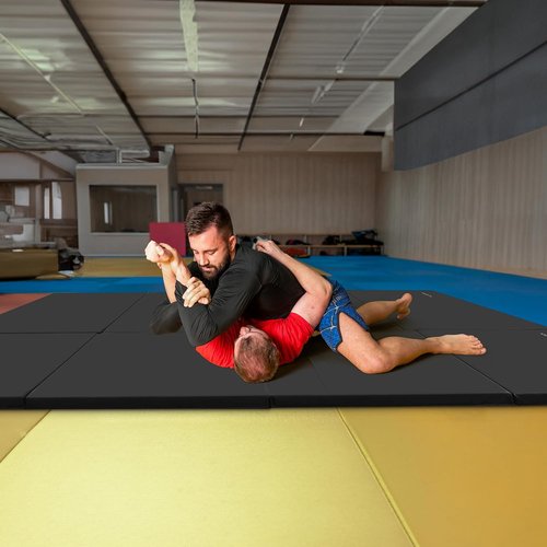 BalanceFrom 10x4 Feet Folding Gymnastics Mat - 2-Inch Thick Vinyl Pad with Handles for Tumbling, Yoga & Home Workouts