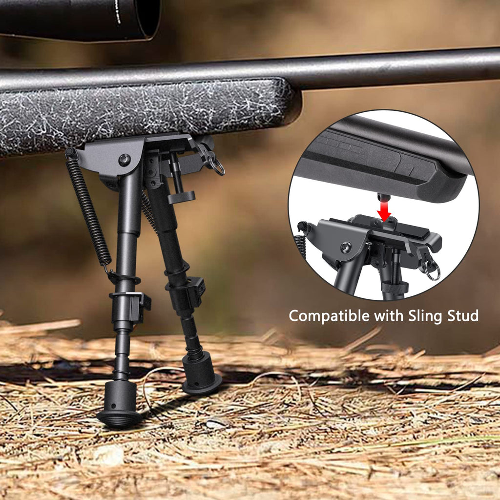 CVLIFE 6-9 Inches Picatinny Bipod Adjustable Spring Return with Picatinny Adapter (Black, 6''-9'')