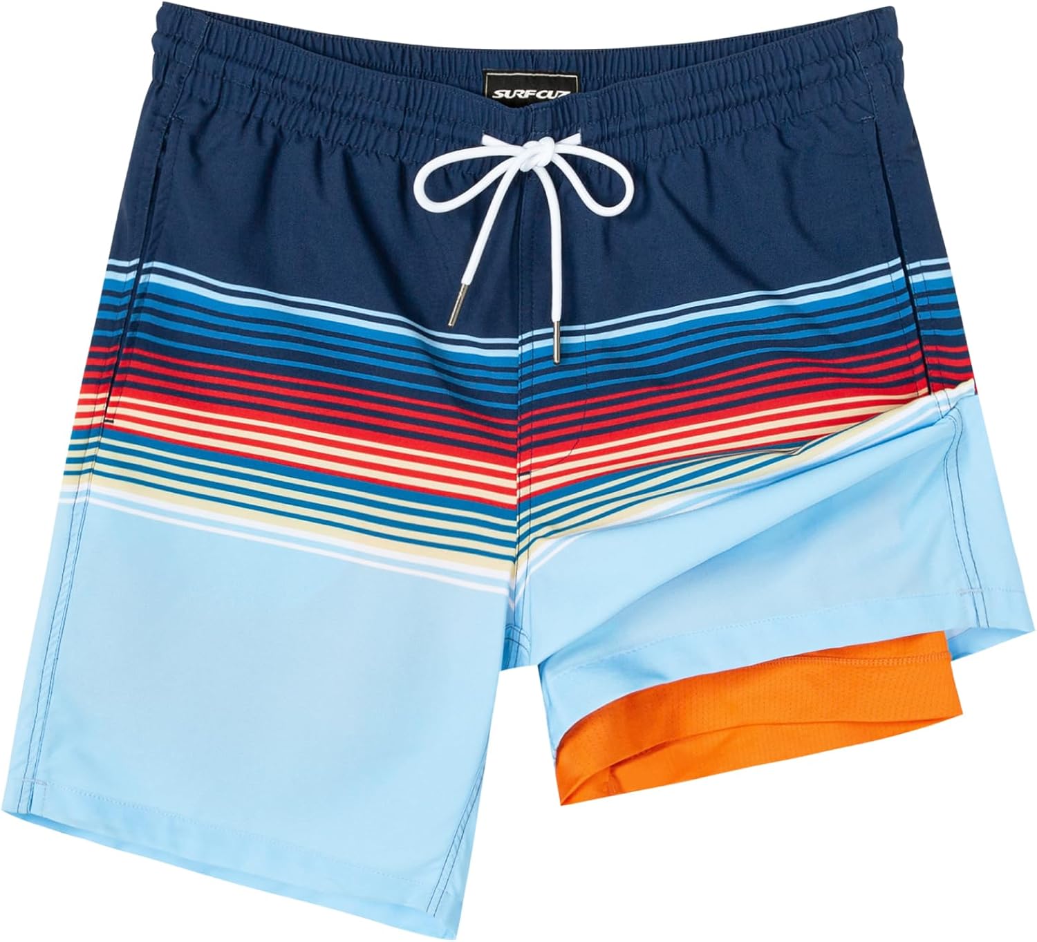 Surf Cuz Men's Swim Trunks - Quick-Dry 7" Compression Liner Swim Shorts | Stretchy & Comfortable