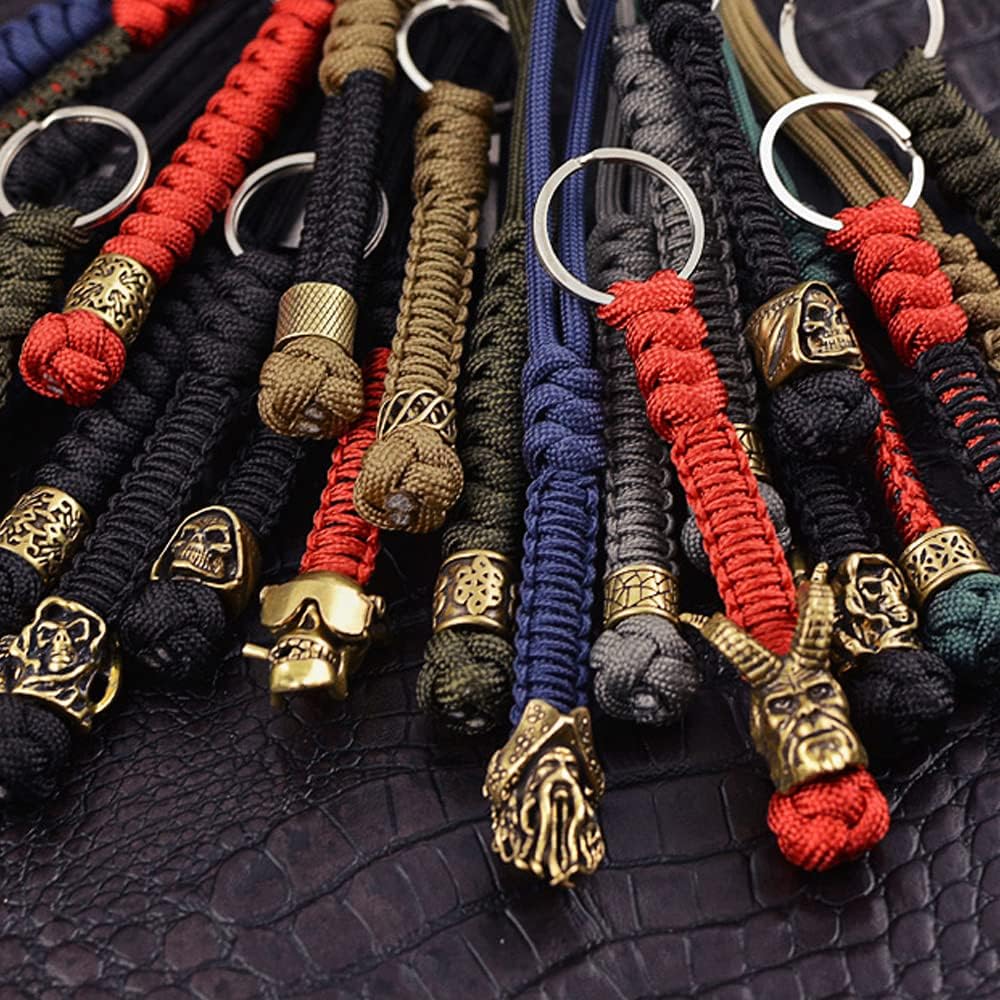 TECEUM Paracord Beads - Handmade Golden Charm for Jewelry Making | Antique Brass Metal 6871