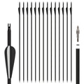 NorthSpoor 30Inch 14Pcs Carbon Arrow with Removable Tips Shaft Spine 500 for Both Compound Bow and Recurve Bows