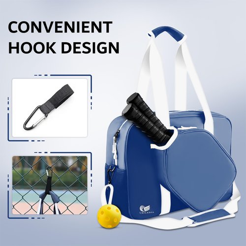 CEILADIA Pickleball Bags Tote for Women Men, Pickleball Gifts for Women Men, Large Pickleball Paddles Bags Totes (Blue)