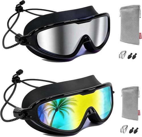 Aegend Kids Swim Goggles - No Leak Anti-Fog Design with Quick Adjust Bungee Strap | Ages 6-14
