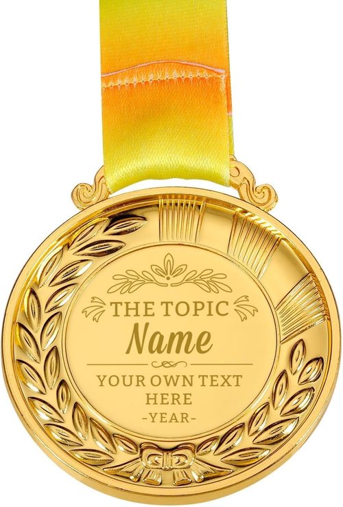 Custom Gold Medals by [Brand Name] - Personalized Award Medals for Sports, School & Events | Design Your Own